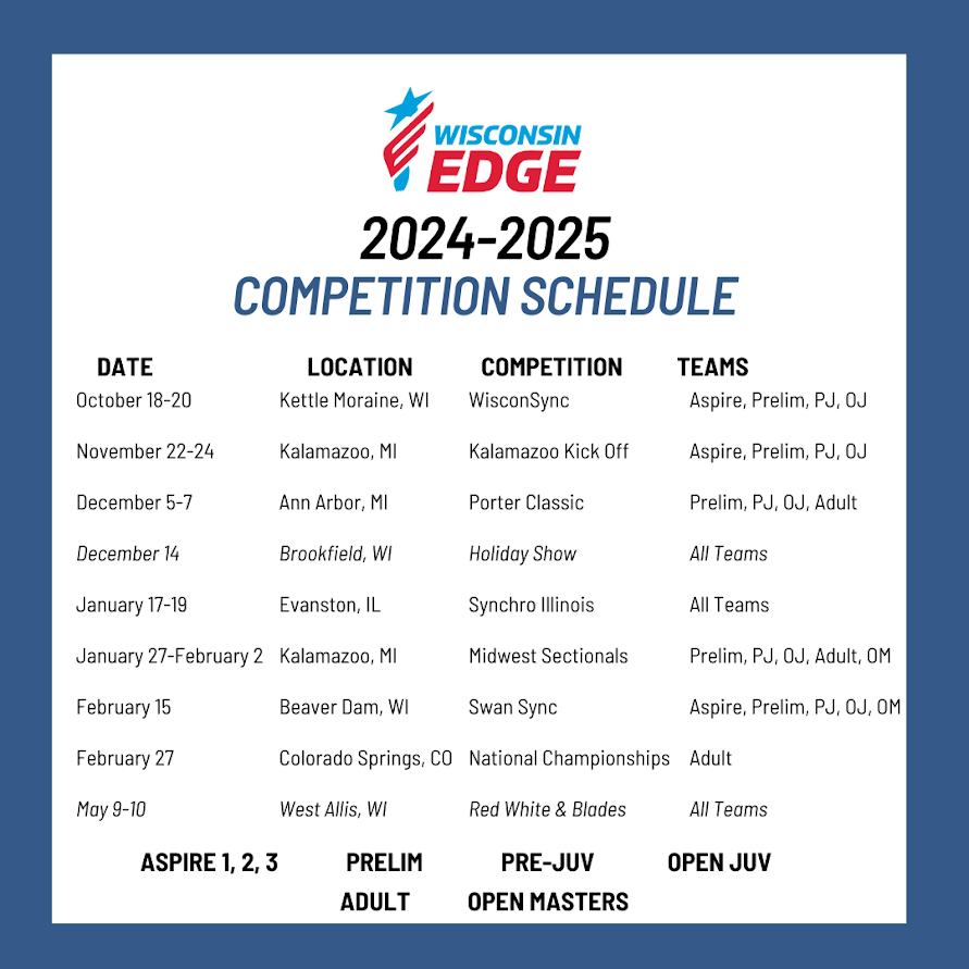 Edge Competition Schedule 2024-2025